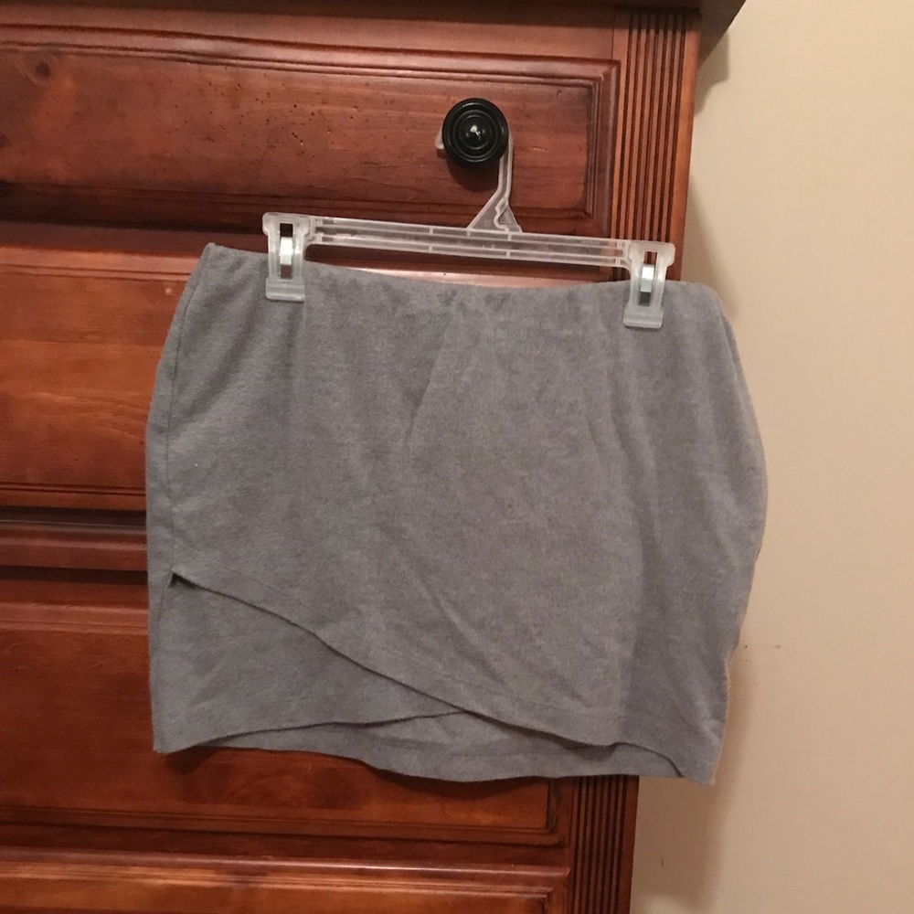 Comfy Gray Cotton Mini Skirt
